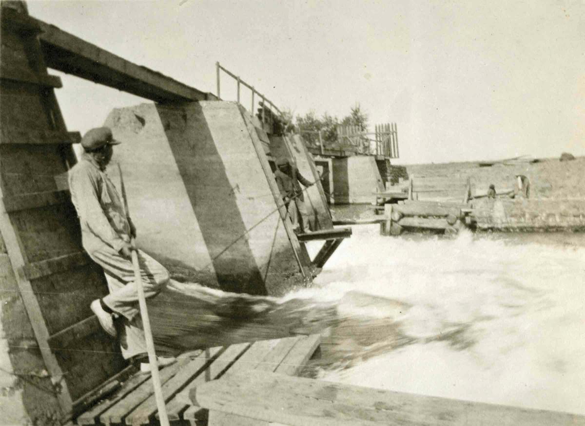 "Indians Fishing at Prosser Dam"