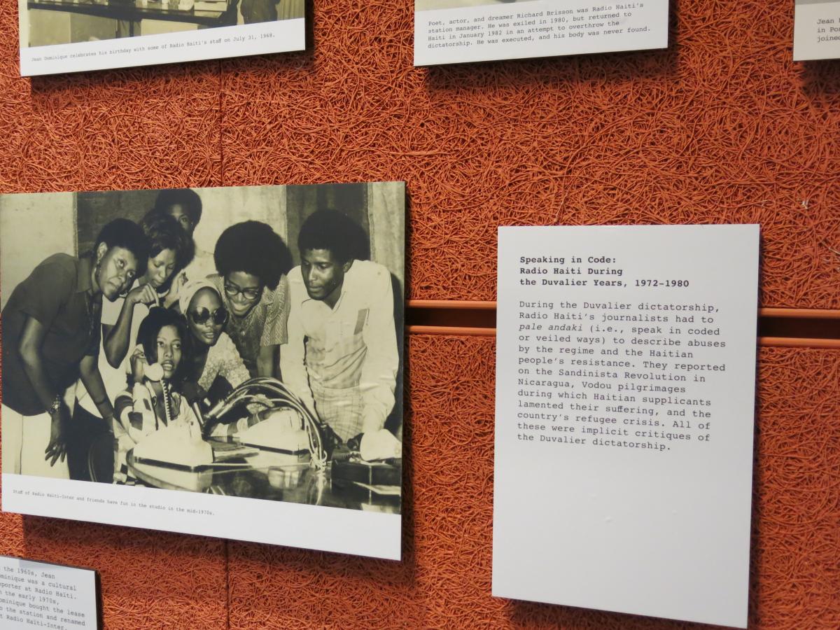 The “Radio Haiti: Three Decades of Resistance” exhibition at Duke’s Rubenstein Arts Center, March 2020.