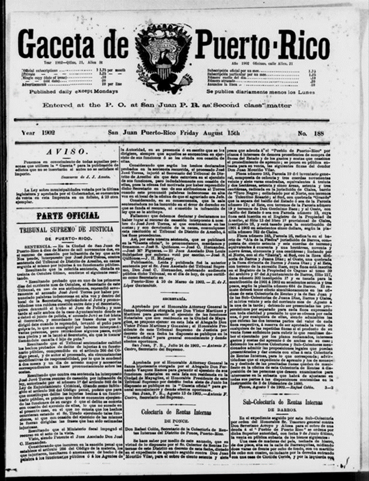 La Gaceta de Puerto-Rico (San Juan, PR, 1806–1902)