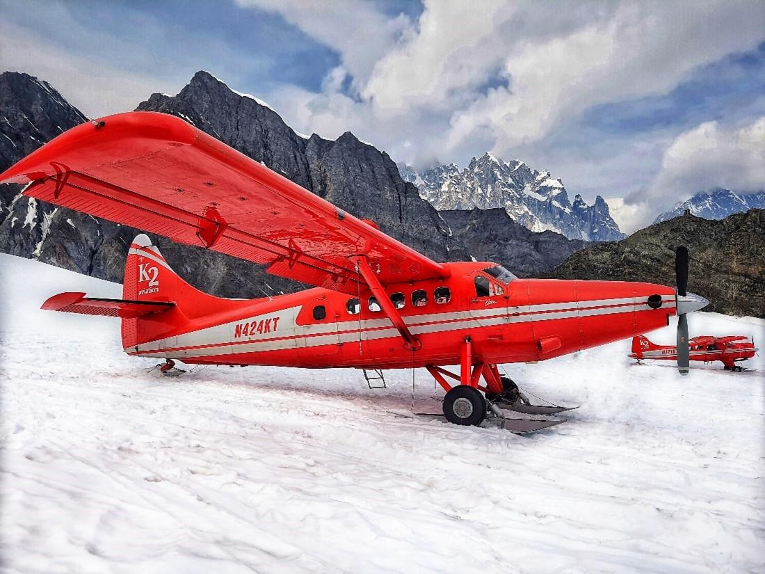 A glacier landing in Talkeetna, Alaska.