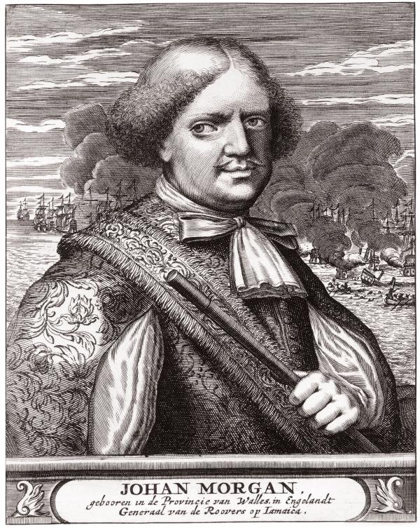 Engraving portrait of a man, Sir Henry Morgan