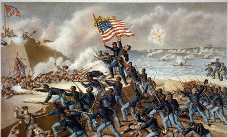 A print depicting the attack on Fort Wagner