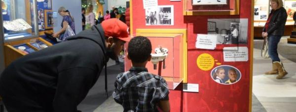 Visitors exploring Ruby Bridge's story