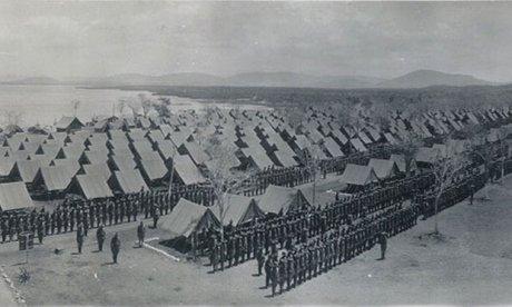 Military encampment at Guantanamo Bay, Cuba; Spanish-American War era