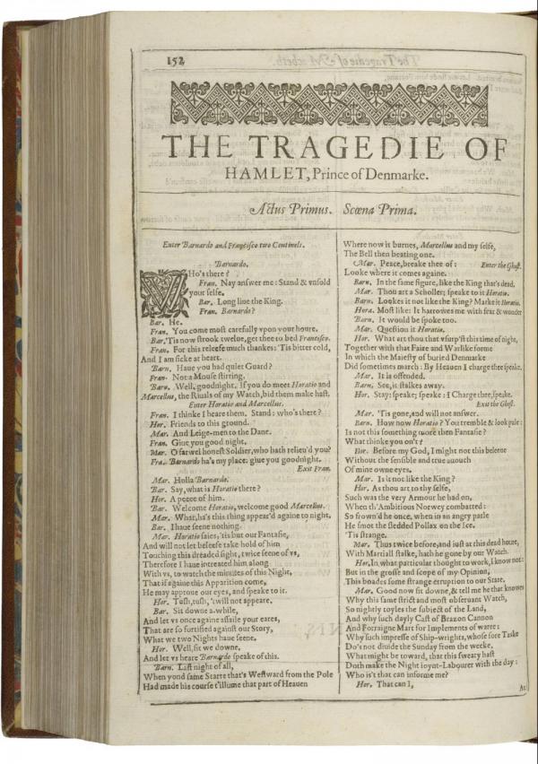 The title page of Hamlet