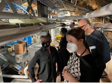 The NYPL 2021 Project Team (including Sarah Sutton, Jeff Weatherston, and Colleen Grant) tours recently installed HVAC equipment over the Berg collection at Stephan A. Schwarzman Building in the historic and poorly-insulated North Attic. New design standard goals include locating the HVAC away from collection spaces and supporting the creation of safe workspaces.