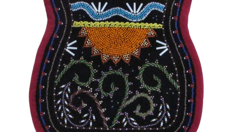 “Fiddleheads” beaded purse, by Rhonda Besaw, Abenaki, 2011. Gift of the artist.