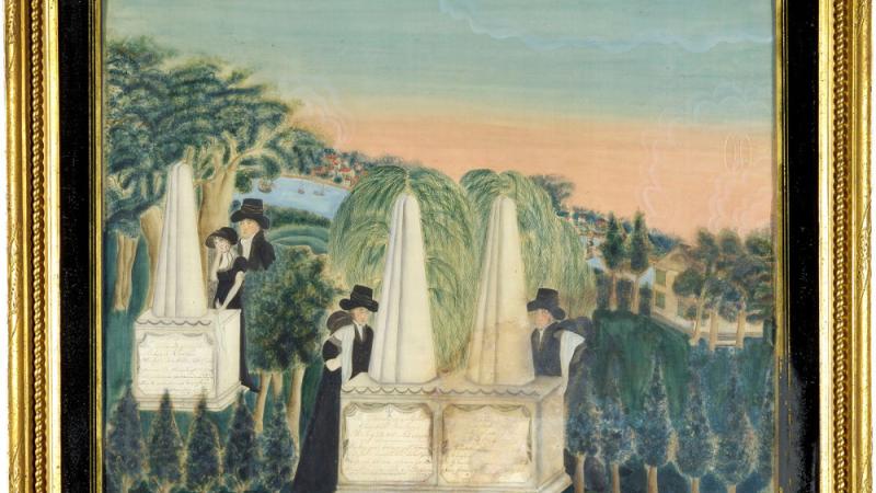 Mourning picture by Litchfield Female Academy student, Betsy Catlin