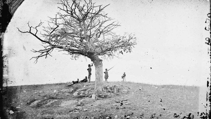 A lone grave on battle-field of Antietam.