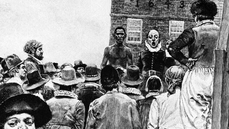 Illustration of the New York slave market.