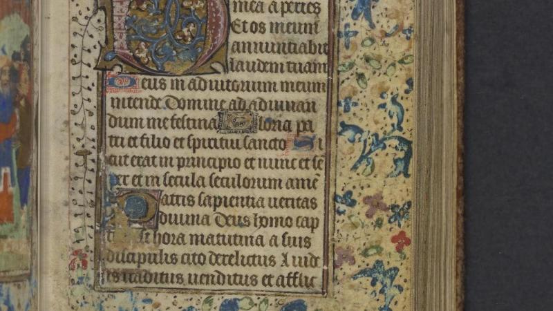 This image, from Lewis E 105 Book of Hours, Use of Rome, resides in the collection of the Free Library of Philadelphia.