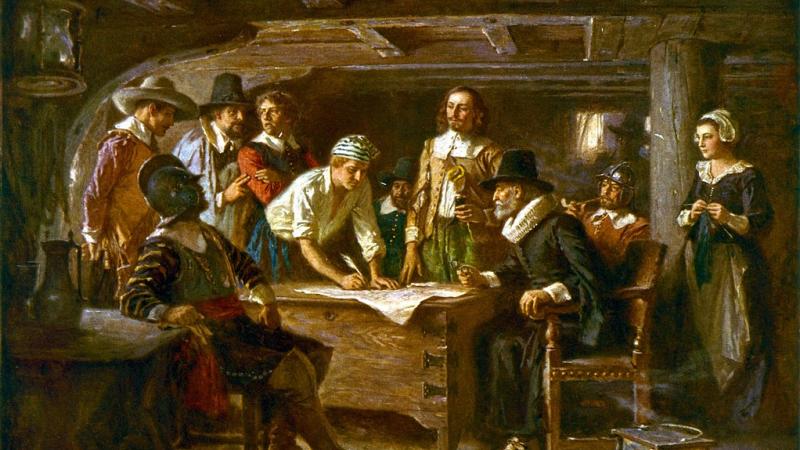 Signing the Mayflower Compact